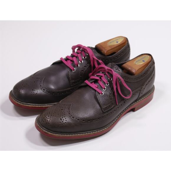 Cole Haan Brown Pink Pebble Grain Wingtip Oxford Leather Dress Shoes 9M main image 4